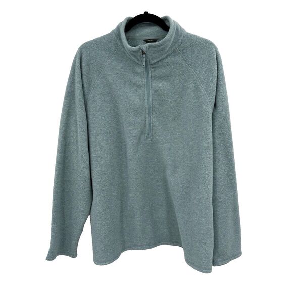 Eddie Bauer Tops - Eddie Bauer Womens XXL Sea Blue Fleece 1/4 Zip Pullover Sweater Outdoors Sporty